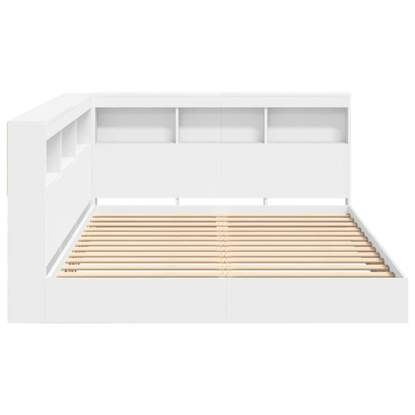vidaXL Bookshelf Bed with Headboard White 140 x 200 cm Engineered Wood