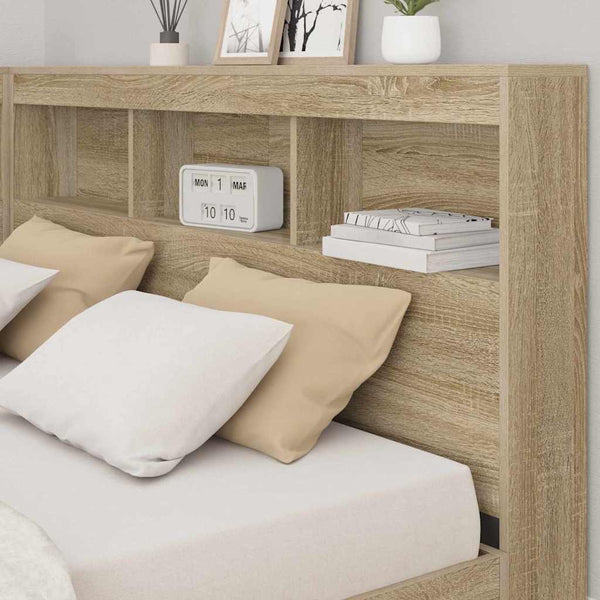 vidaXL Bookshelf Bed Sonoma Oak 140 x 200 cm Engineered Wood