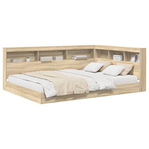 vidaXL Bookshelf Bed Sonoma Oak 140 x 200 cm Engineered Wood