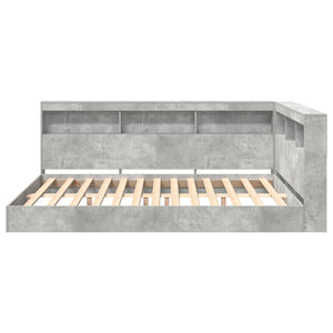 vidaXL Bookshelf Bed Concrete Gray 140 x 200 cm Engineered Wood