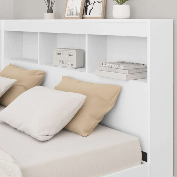 vidaXL Bookcase Bed with Headboard White 160 x 200 cm Engineered Wood