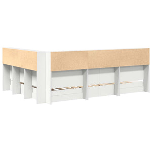 vidaXL Bookcase Bed with Headboard White 160 x 200 cm Engineered Wood