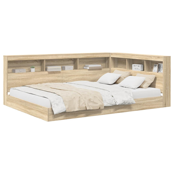 vidaXL Bookcase Bed Sonoma Oak 160 x 200 cm Engineered Wood