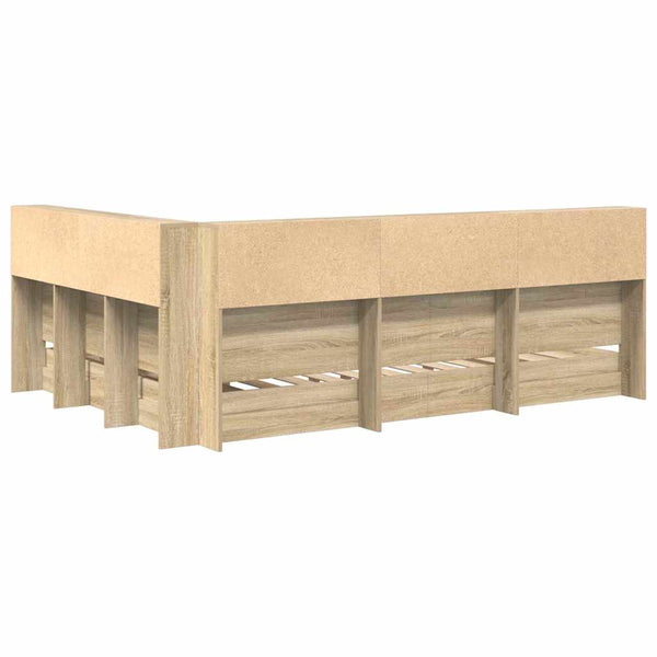 vidaXL Bookcase Bed Sonoma Oak 160 x 200 cm Engineered Wood