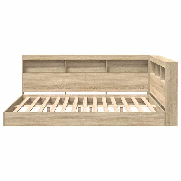 vidaXL Bookcase Bed Sonoma Oak 160 x 200 cm Engineered Wood