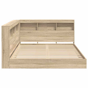 vidaXL Bookcase Bed Sonoma Oak 160 x 200 cm Engineered Wood