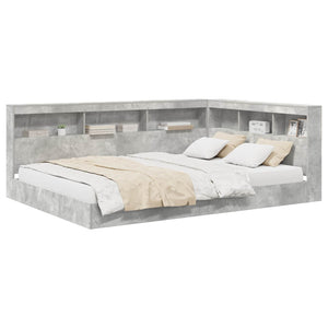 vidaXL Bookshelf Bed Concrete Gray 160 x 200 cm Engineered Wood
