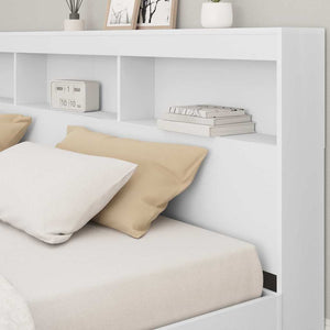 vidaXL Bookcase Bed with Headboard White 180 x 200 cm Engineered Wood