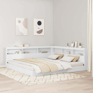 vidaXL Bookcase Bed with Headboard White 180 x 200 cm Engineered Wood