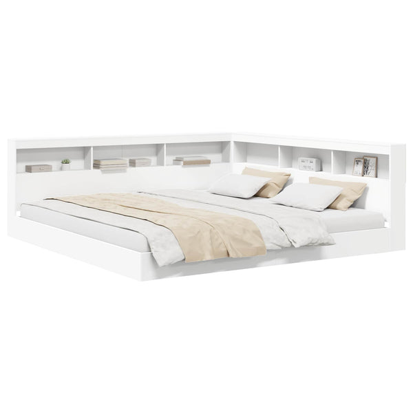 vidaXL Bookcase Bed with Headboard White 180 x 200 cm Engineered Wood