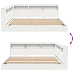vidaXL Bookcase Bed with Headboard White 180 x 200 cm Engineered Wood