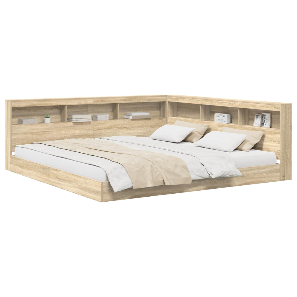 vidaXL Bookcase Bed Sonoma Oak 180 x 200 cm Engineered Wood