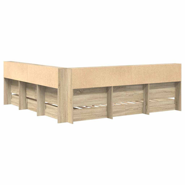 vidaXL Bookcase Bed Sonoma Oak 180 x 200 cm Engineered Wood