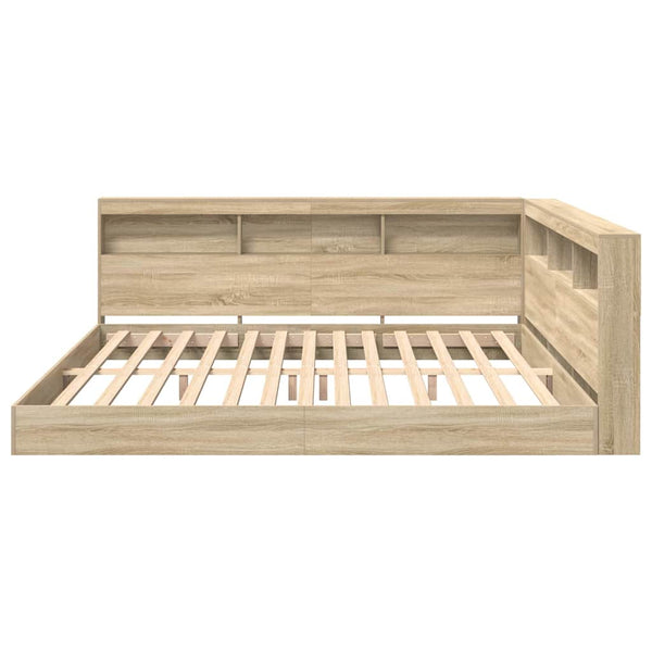 vidaXL Bookcase Bed Sonoma Oak 180 x 200 cm Engineered Wood
