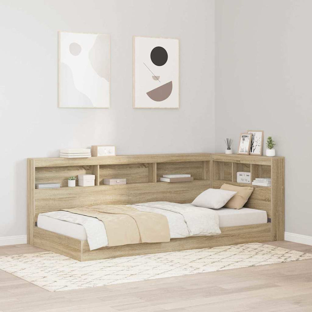 vidaXL Bookcase Bed Sonoma Oak 75 x 190 cm Engineered Wood
