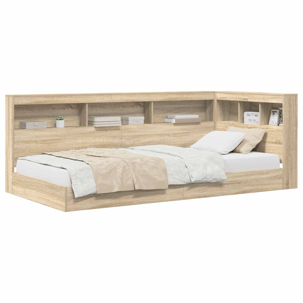 vidaXL Bookcase Bed Sonoma Oak 75 x 190 cm Engineered Wood
