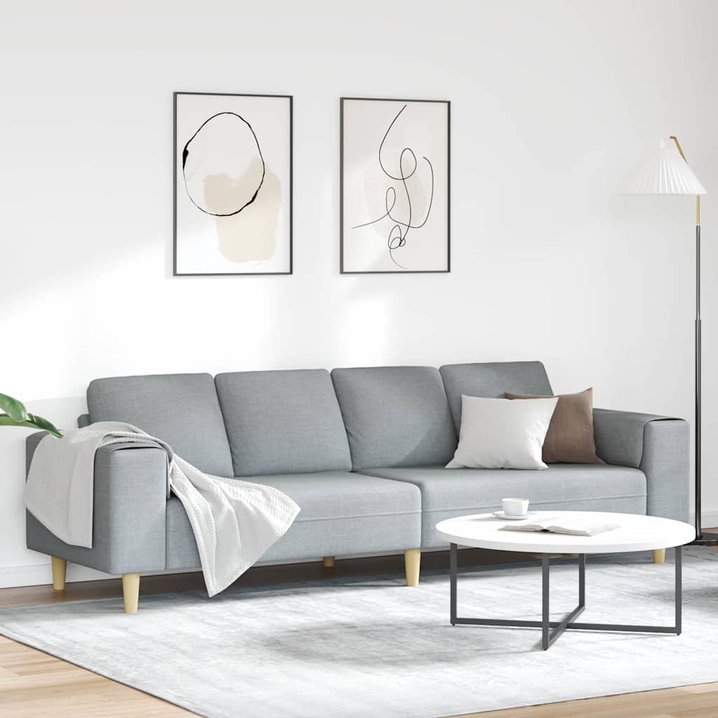 vidaXL Living Room Sofa Light Grey 250 x 77 x 76 cm Polyester