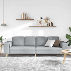 vidaXL Living Room Sofa Light Grey 250 x 77 x 76 cm Polyester