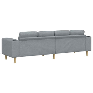 vidaXL Living Room Sofa Light Grey 250 x 77 x 76 cm Polyester