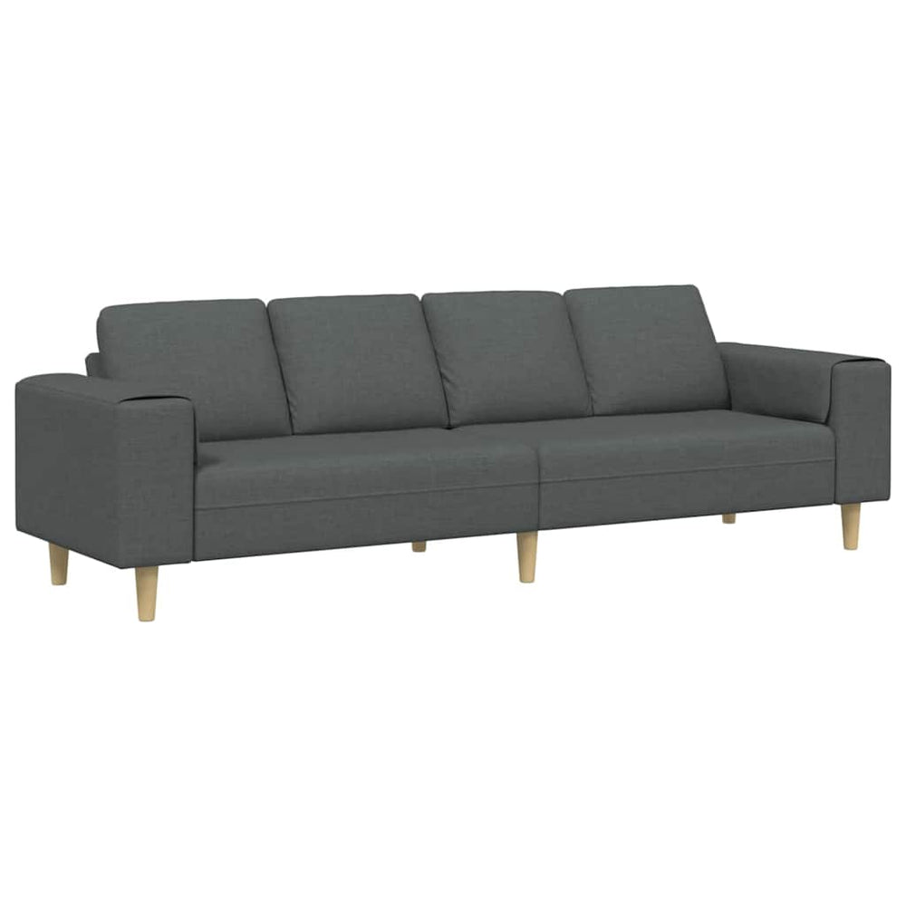 vidaXL Living Room Sofa Dark Gray 250 x 77 x 76 cm Polyester