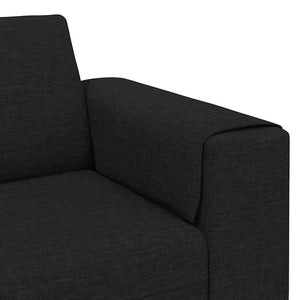vidaXL Living Room Couch Black 250 x 77 x 76 cm Polyester