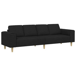 vidaXL Living Room Couch Black 250 x 77 x 76 cm Polyester