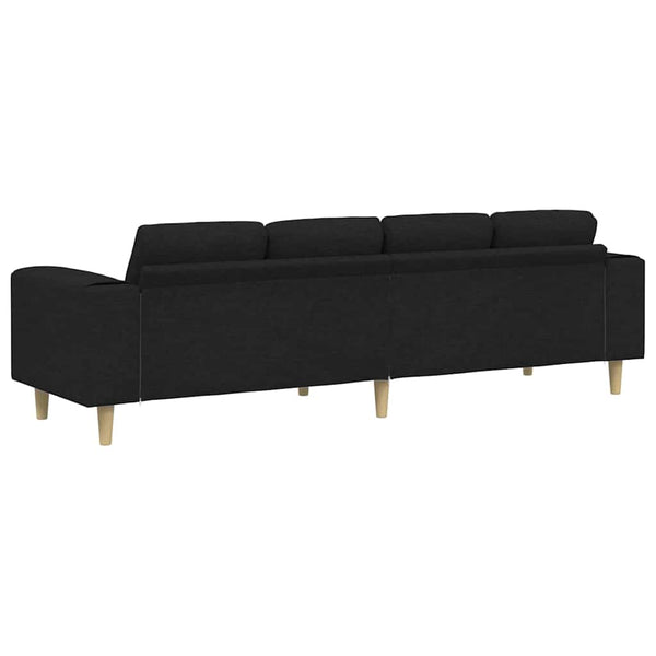 vidaXL Living Room Couch Black 250 x 77 x 76 cm Polyester