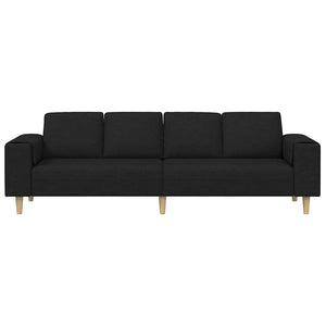 vidaXL Living Room Couch Black 250 x 77 x 76 cm Polyester