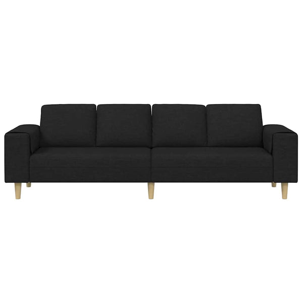 vidaXL Living Room Couch Black 250 x 77 x 76 cm Polyester