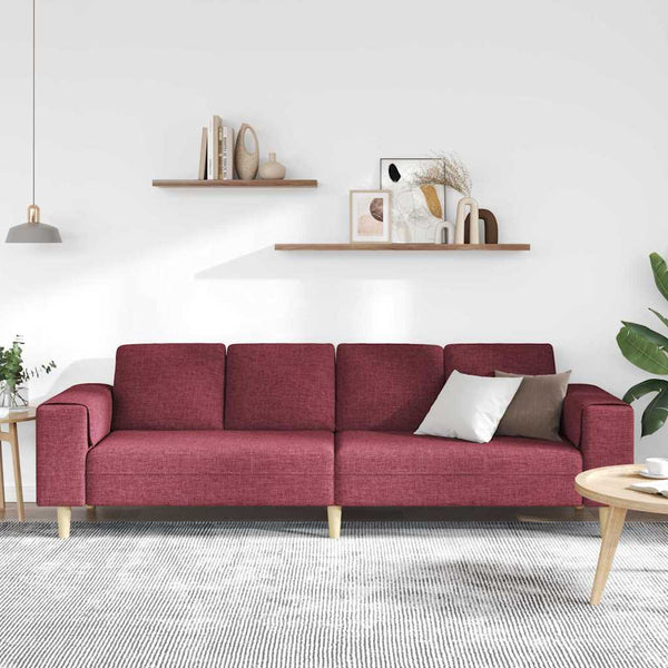 vidaXL Living Room Sofa Wine Red 250 x 77 x 76 cm Polyester
