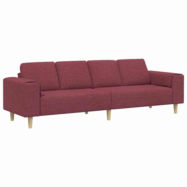 vidaXL Living Room Sofa Wine Red 250 x 77 x 76 cm Polyester