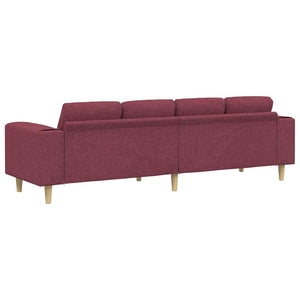 vidaXL Living Room Sofa Wine Red 250 x 77 x 76 cm Polyester