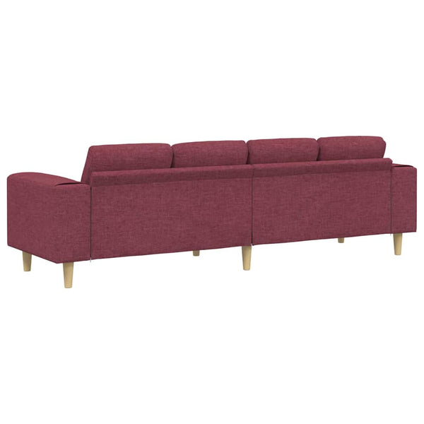 vidaXL Living Room Sofa Wine Red 250 x 77 x 76 cm Polyester