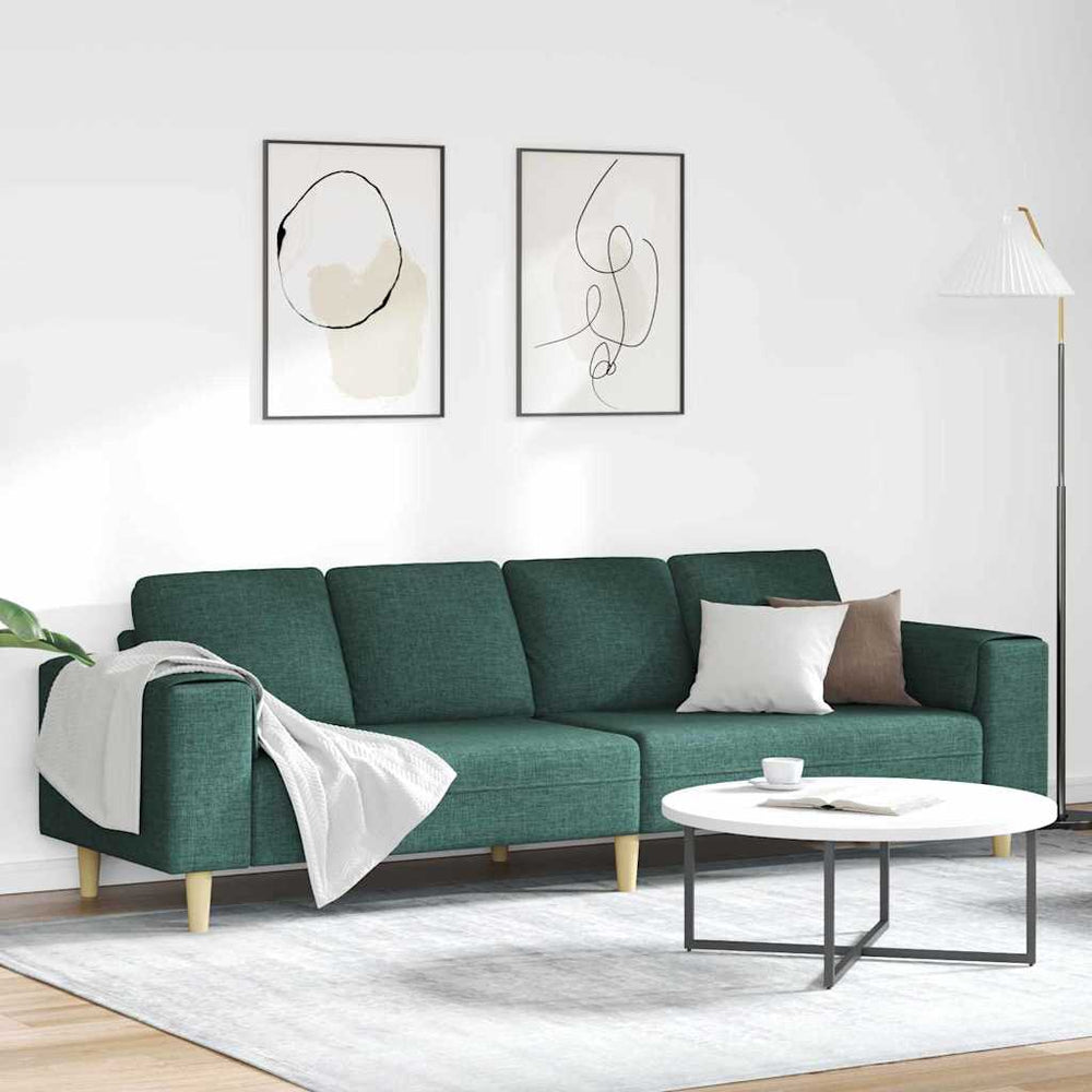 vidaXL Living Room Sofa Dark Green 250 x 77 x 76 cm Polyester