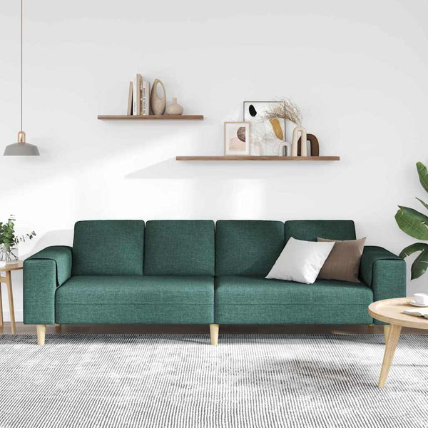 vidaXL Living Room Sofa Dark Green 250 x 77 x 76 cm Polyester