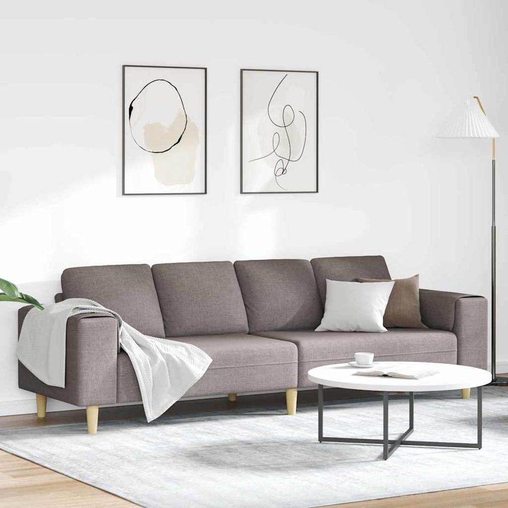 vidaXL Living Room Sofa Taupe 250 x 77 x 76 cm Polyester