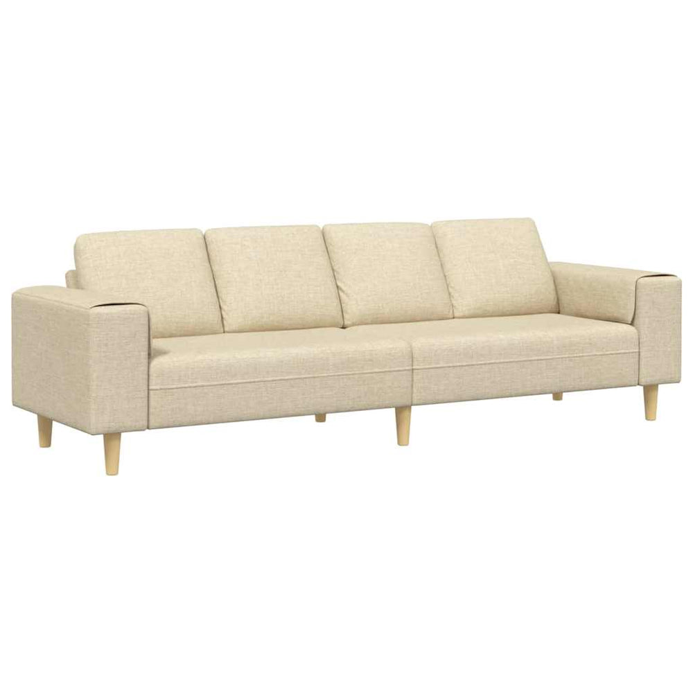 vidaXL Living Room Sofa Cream 250 x 77 x 76 cm Polyester