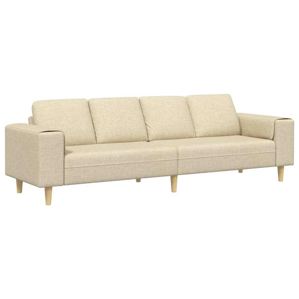 vidaXL Living Room Sofa Cream 250 x 77 x 76 cm Polyester