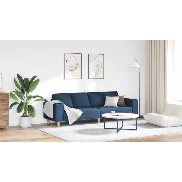 vidaXL Living Room Sofa Blue 250 x 77 x 76 cm Polyester
