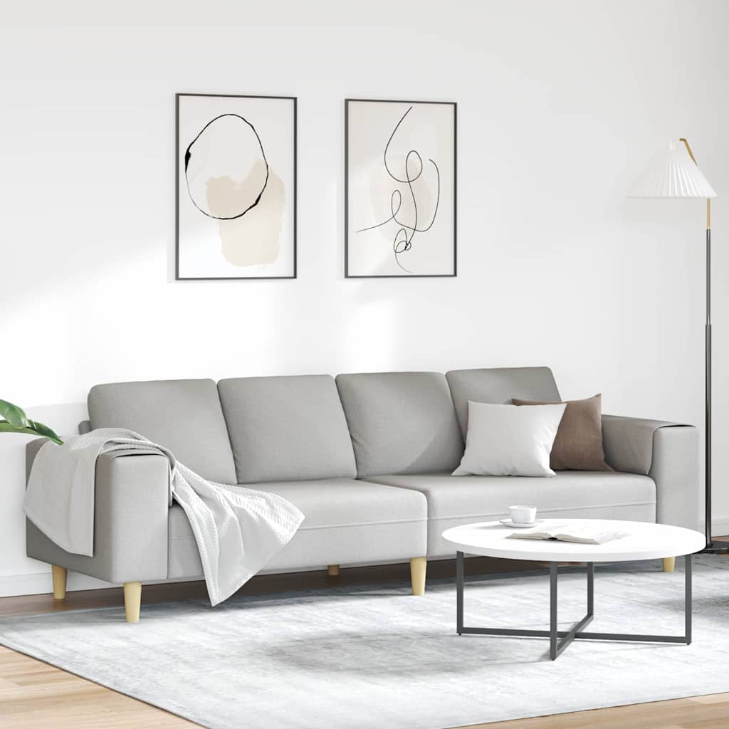 vidaXL Living Room Sofa Cloud Gray 250 x 77 x 76 cm Polyester