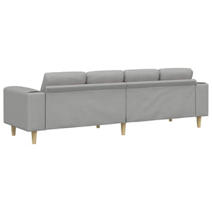 vidaXL Living Room Sofa Cloud Gray 250 x 77 x 76 cm Polyester