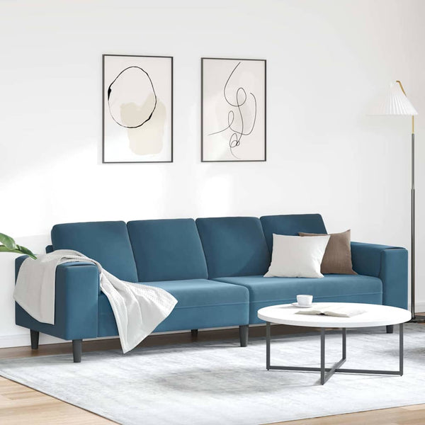 vidaXL Living Room Sofa Blue 250 x 77 x 76 cm