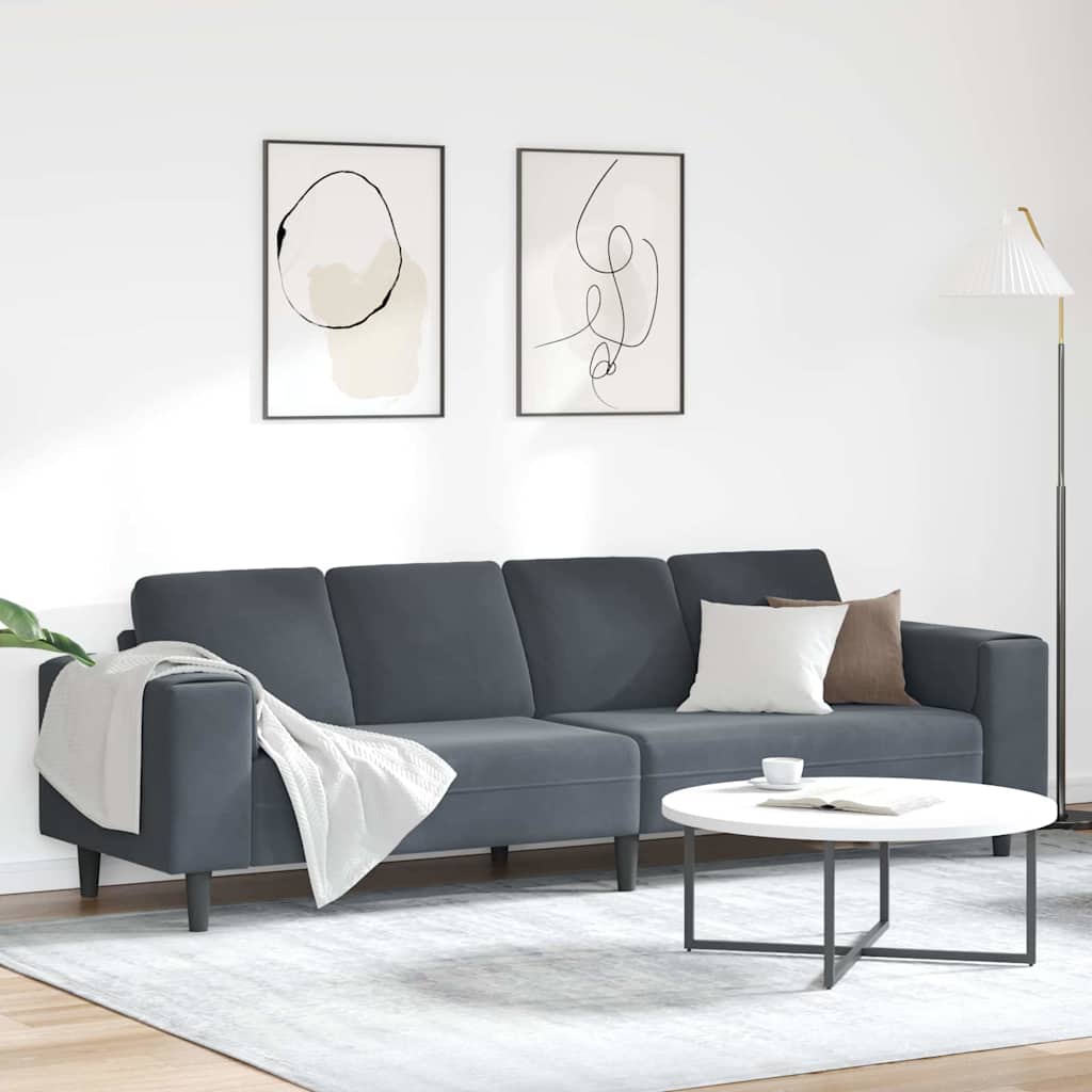 vidaXL Living Room Sofa Dark Grey 250 x 77 x 76 cm