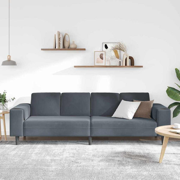 vidaXL Living Room Sofa Dark Grey 250 x 77 x 76 cm