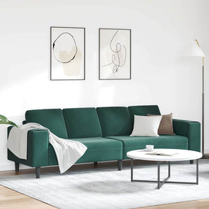vidaXL Living Room Sofa Dark Green 250 x 77 x 76 cm
