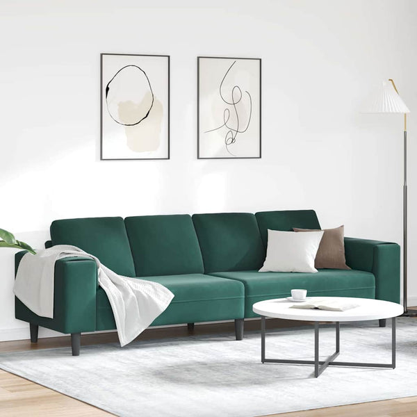 vidaXL Living Room Sofa Dark Green 250 x 77 x 76 cm