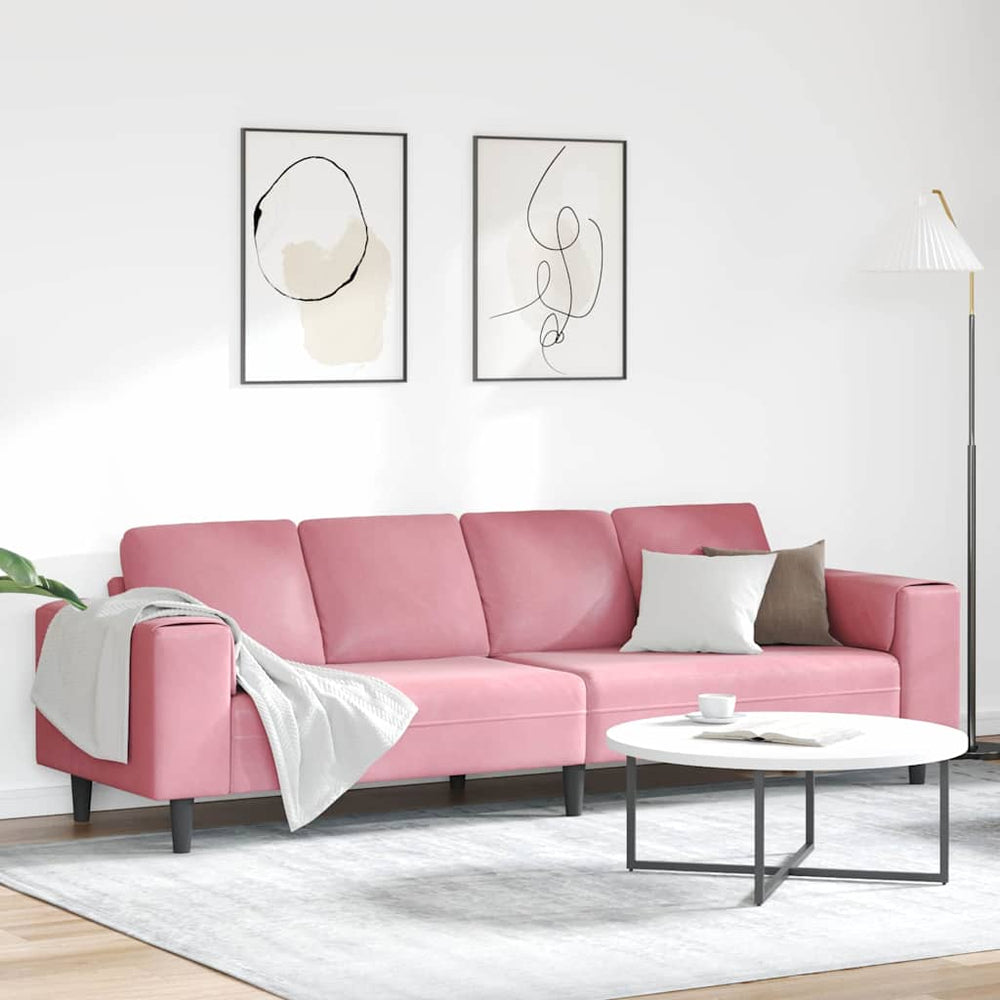 vidaXL Living Room Sofa Pink 250 x 77 x 76 cm