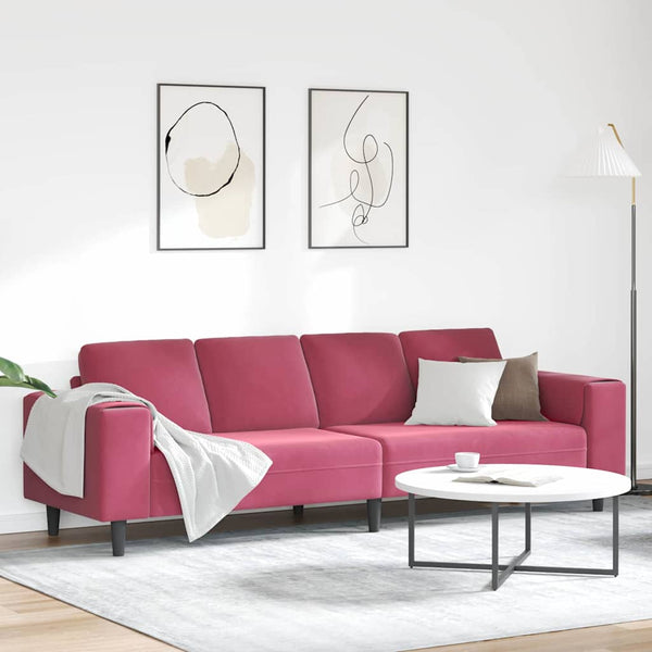 vidaXL Living Room Sofa Wine Red 250 x 77 x 76 cm