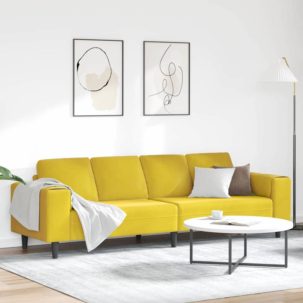 vidaXL Living Room Sofa Yellow 250 x 77 x 76 cm