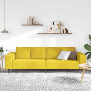 vidaXL Living Room Sofa Yellow 250 x 77 x 76 cm